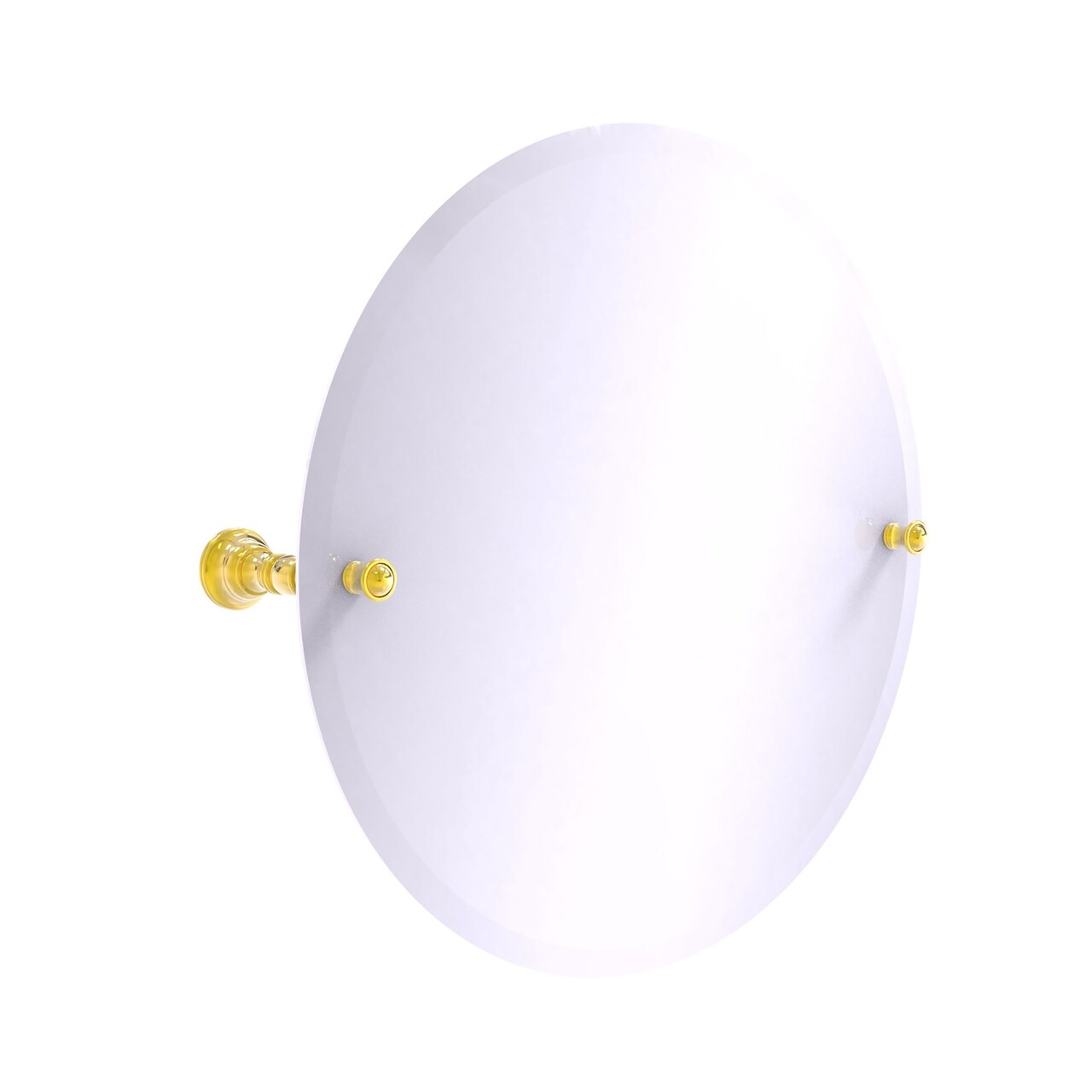 Carolina Collection Frameless Round Tilt Mirror With Beveled Edge - Polished Brass